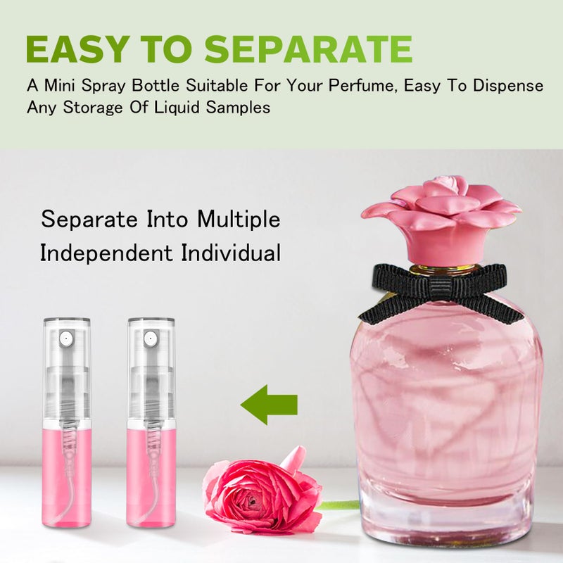 Csdtylh Mini Spray Bottle 3ml, Refillable Glass Spray Bottle, Glass Bottle Atomizer, Perfume Mouthwash Atomizer for Cleaning Refillable Container for Travel, Essential Oils, Perfume 60 Pcs, 3ml - Image 5